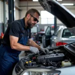 Mechanic Working on a Car in Jamaica Queens