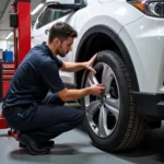 Tire Rotation Service at a Car Service Center in Larino