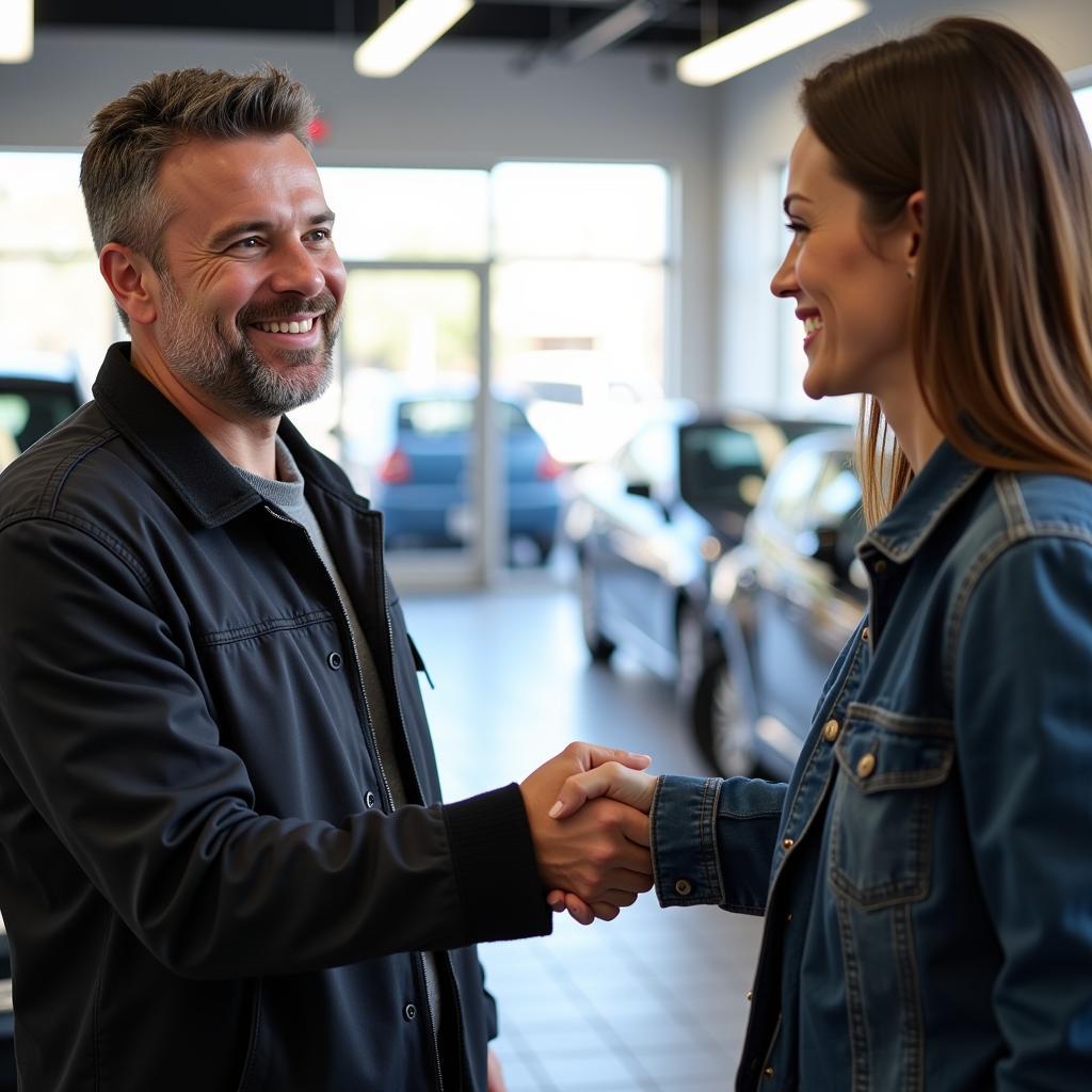 Happy Customer at a Las Vegas Car Service Center