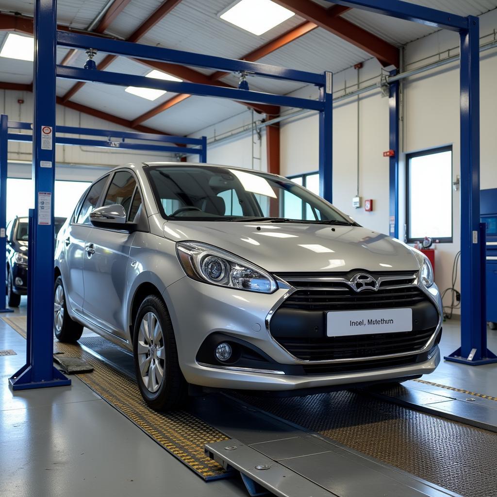 Car Undergoing MOT Testing in Leigh