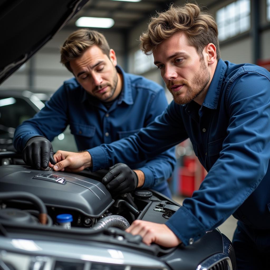 Experienced Car Service Technician Working on a Vehicle in Lisburn