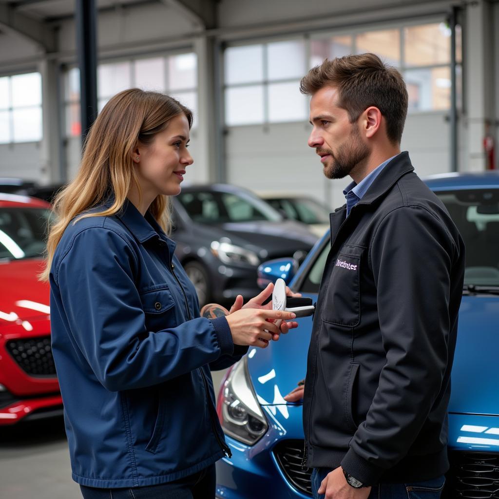 Customer Interaction at a Llansamlet Car Service