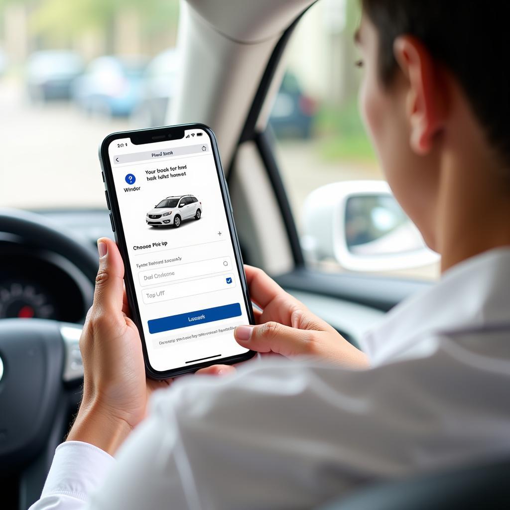 Booking a Car Service from London to Windsor on a Mobile App