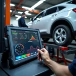 Modern diagnostic equipment in a Luton car service garage