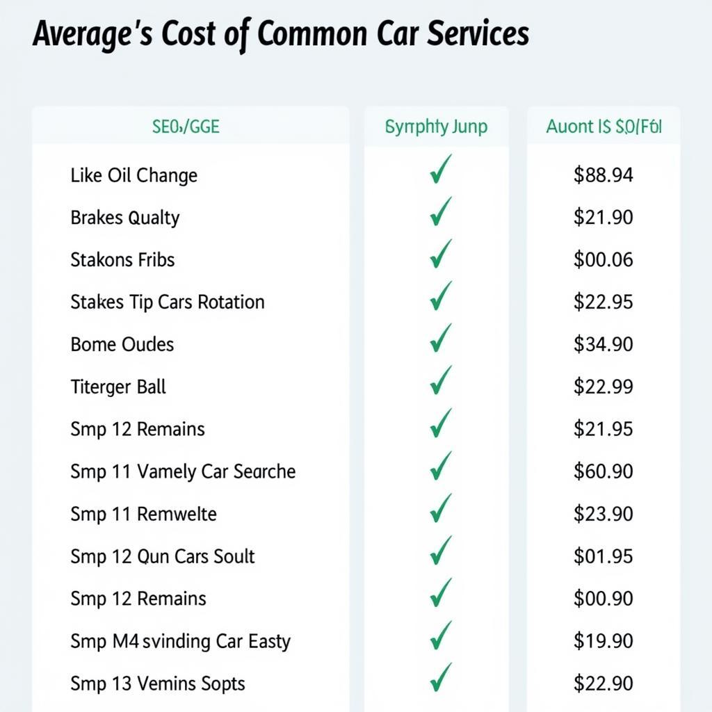 Comparison of car service costs in Marathon, FL, for various services like oil change, brake repair, and tire rotation.