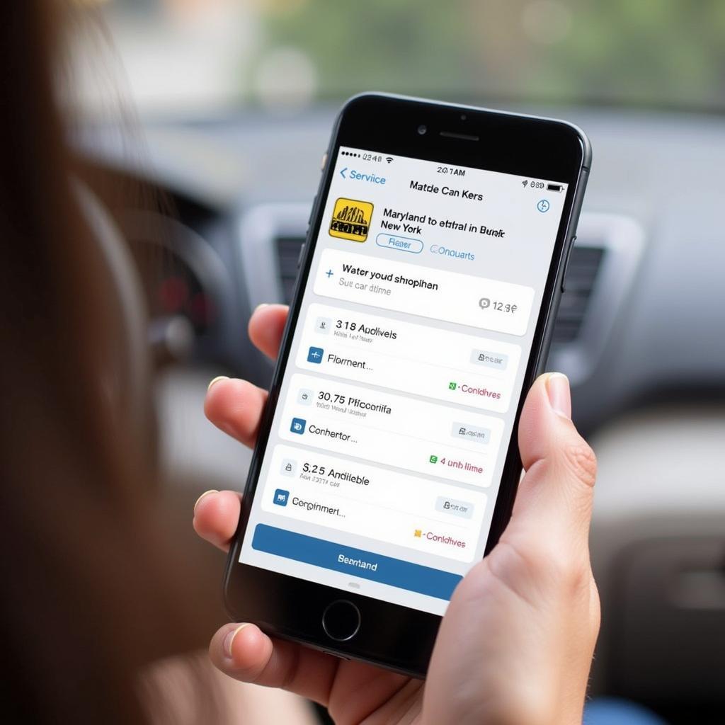 Booking a Car Service via Mobile App