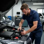 Mechanic Inspecting a Car in Mosman Park