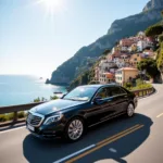 Luxury car service driving from Rome to Positano.