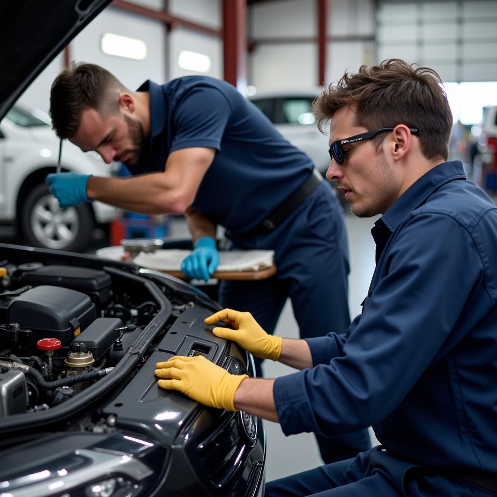 Car Undergoing MOT and Service