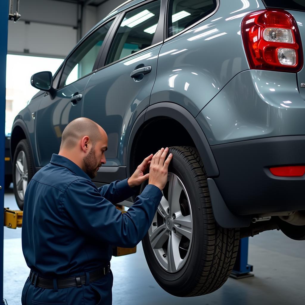 Car Undergoing Routine Maintenance Checkup