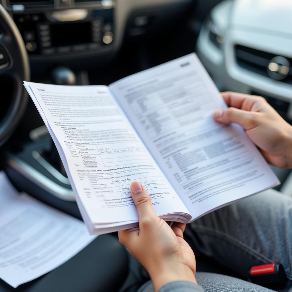 Reviewing paper car service records