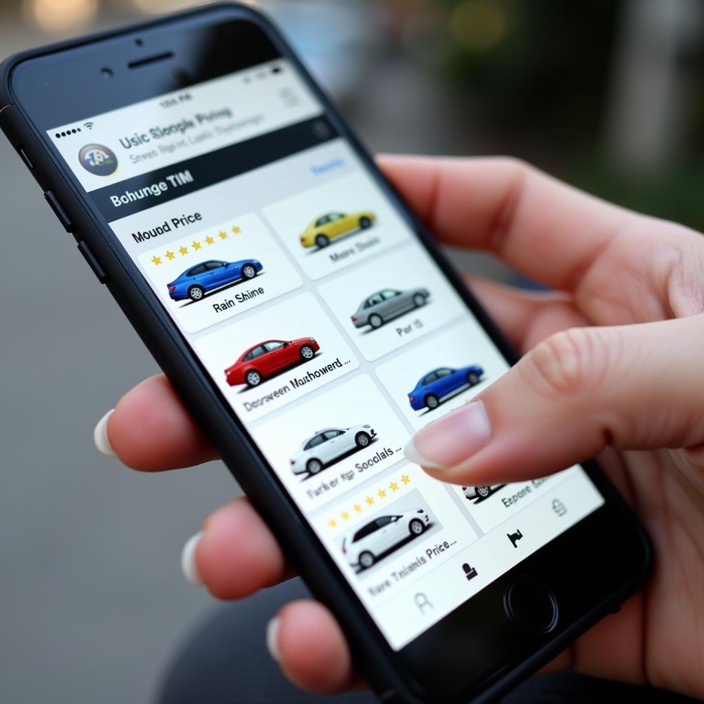 Factors to Consider When Choosing a Bla Car Service: Image depicting a person using a smartphone to compare different bla car service providers.