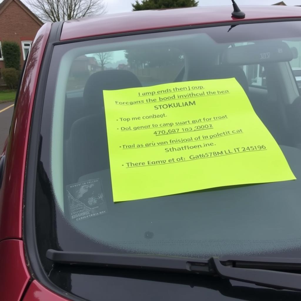 Clamped Car with Notice