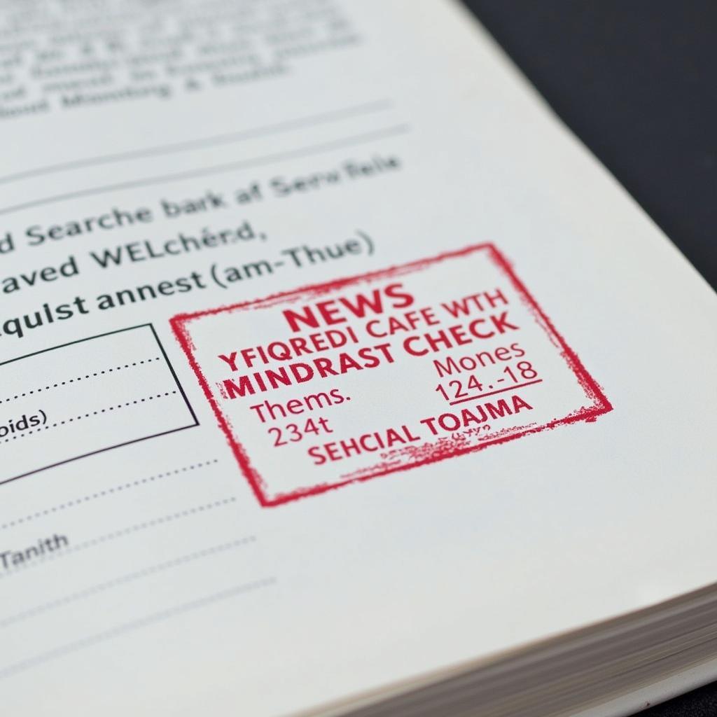 Close-up of Stamp in Car Service Book Confirming Completed Maintenance