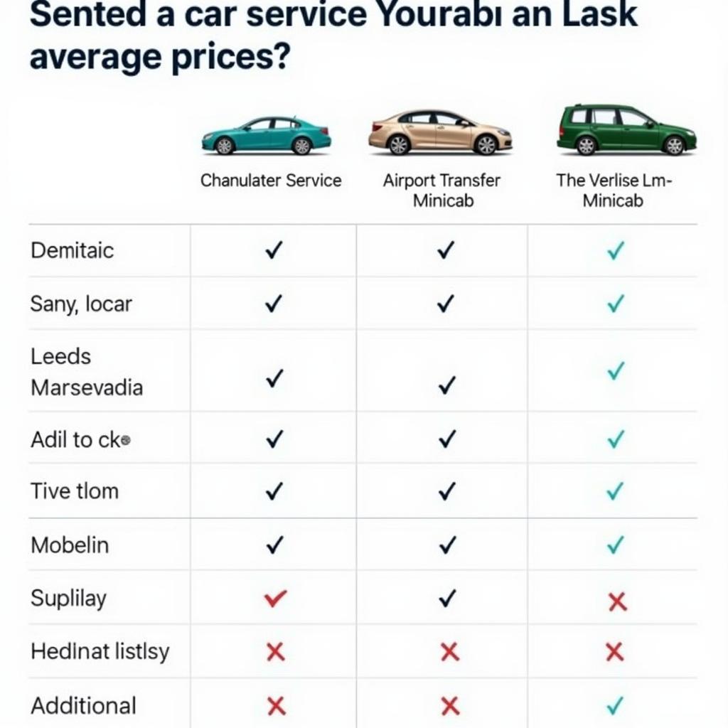 Comparing car service prices