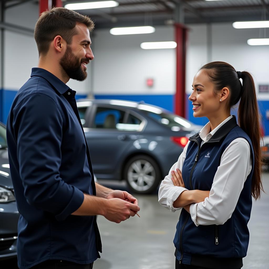 Customer Talking to a Service Advisor