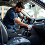 Deep cleaning process of car interior in Karachi