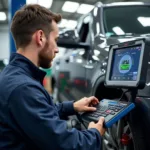 Devon Car Service Technician Working on a Modern Vehicle