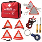 Essential items for an emergency breakdown kit.