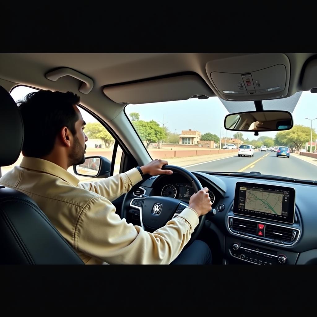 Experienced car driver navigating Jaipur traffic