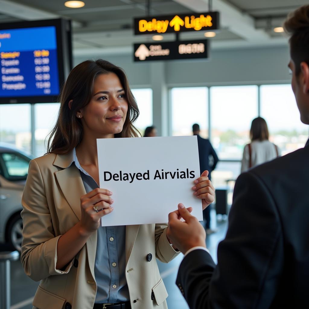 Car service waiting for passengers despite flight delay