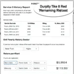 Sample Free Service History Report