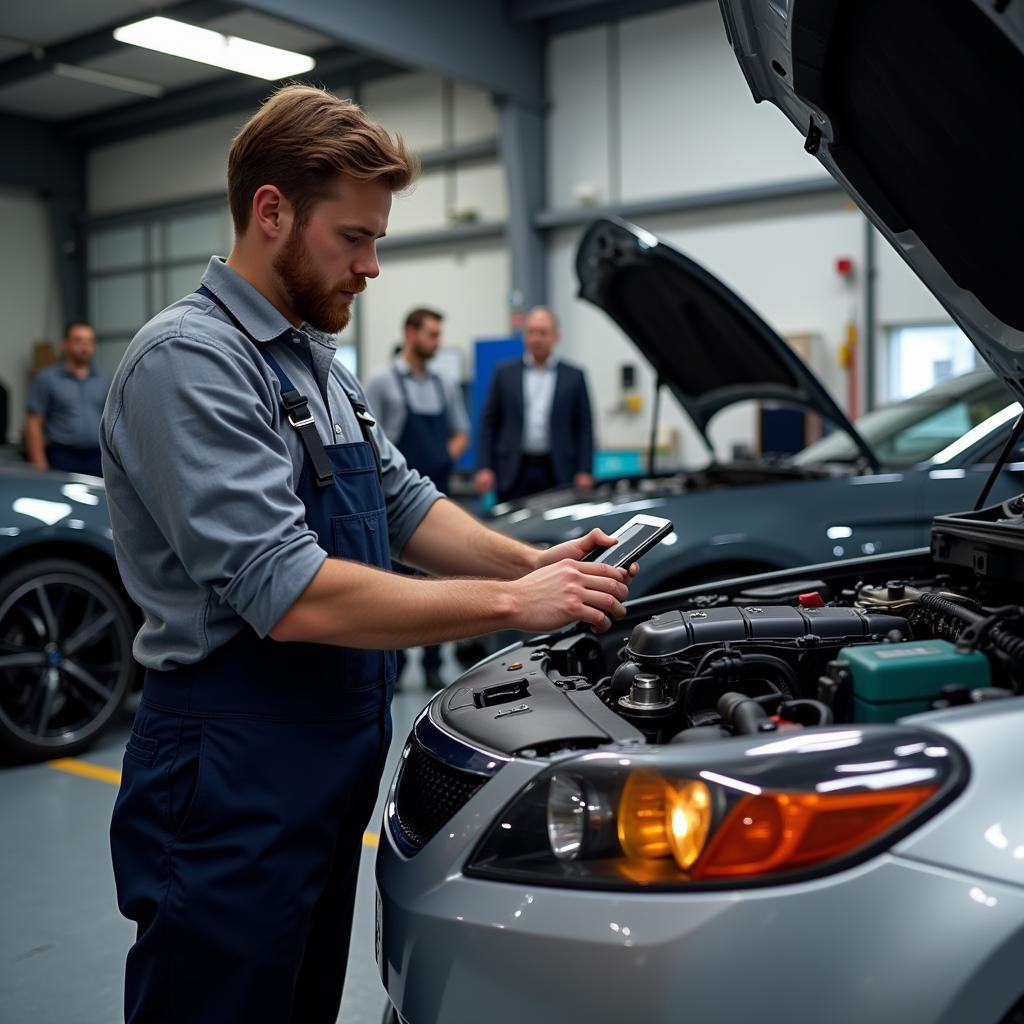 Garforth Garage Mechanic at Work