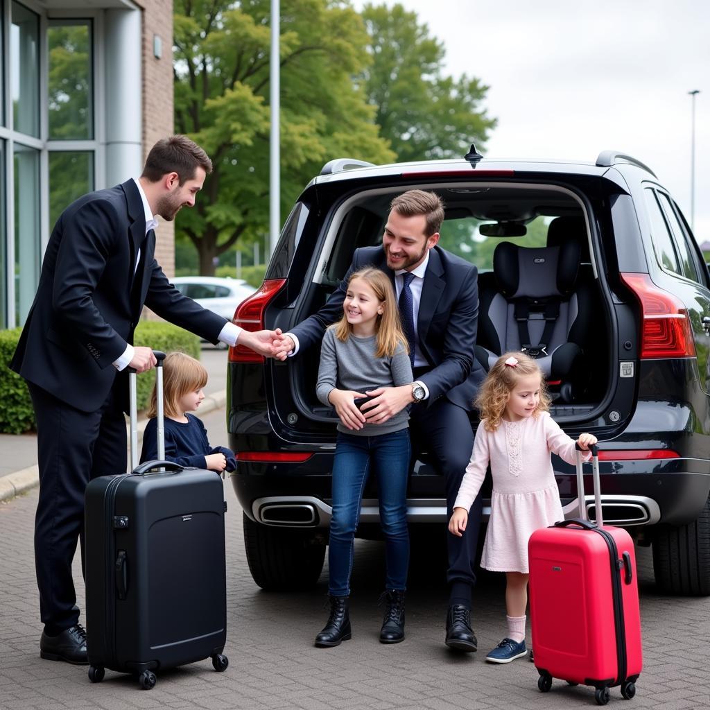 Family enjoying a Gatwick car service