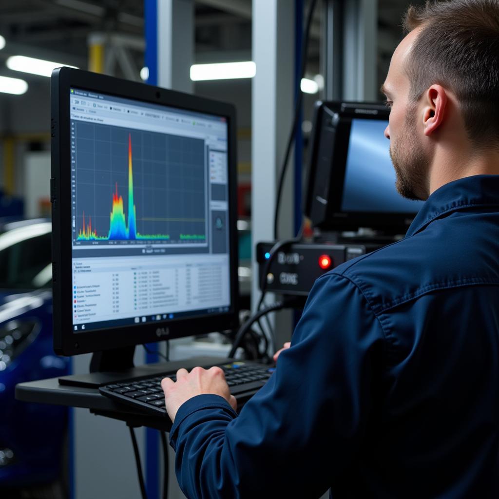 Modern Diagnostic Equipment in a Glasgow Car Service Centre