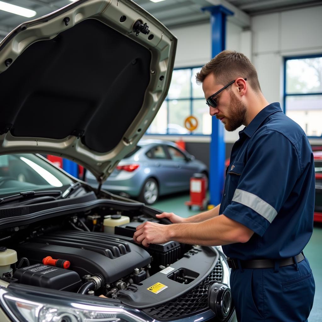 Car Mechanic Working on a Vehicle in Gold Coast