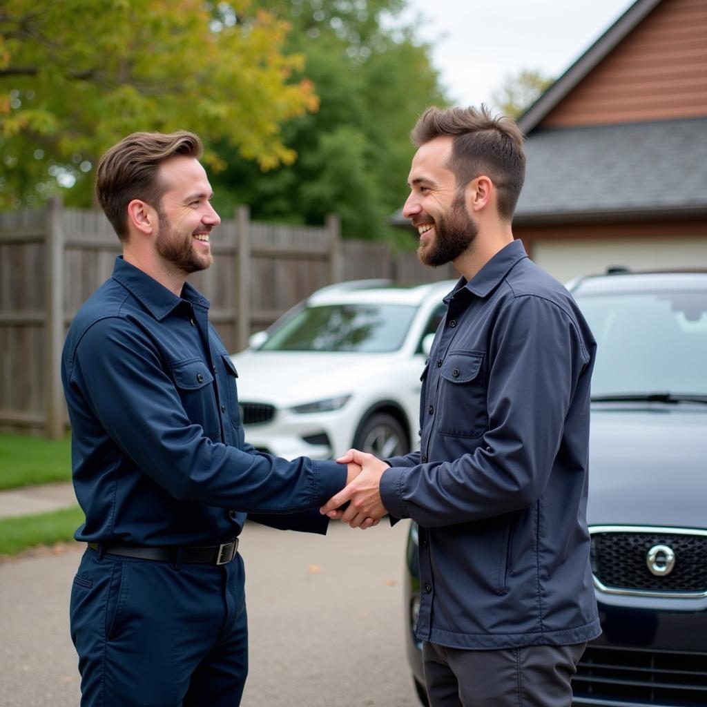 Satisfied Customer Receiving Car Direct Service