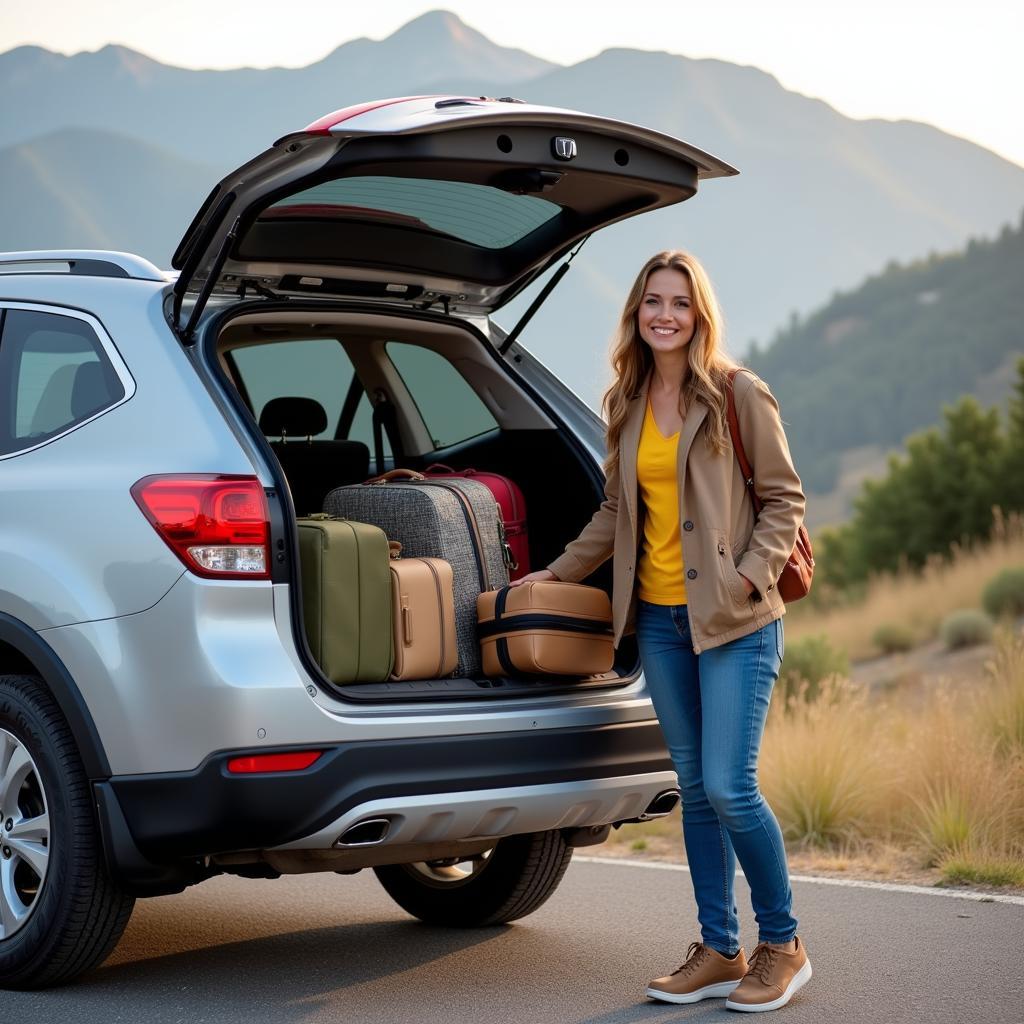 Traveler Enjoying Rental Car with Pickup Service