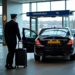 Car service arriving at Heathrow Airport