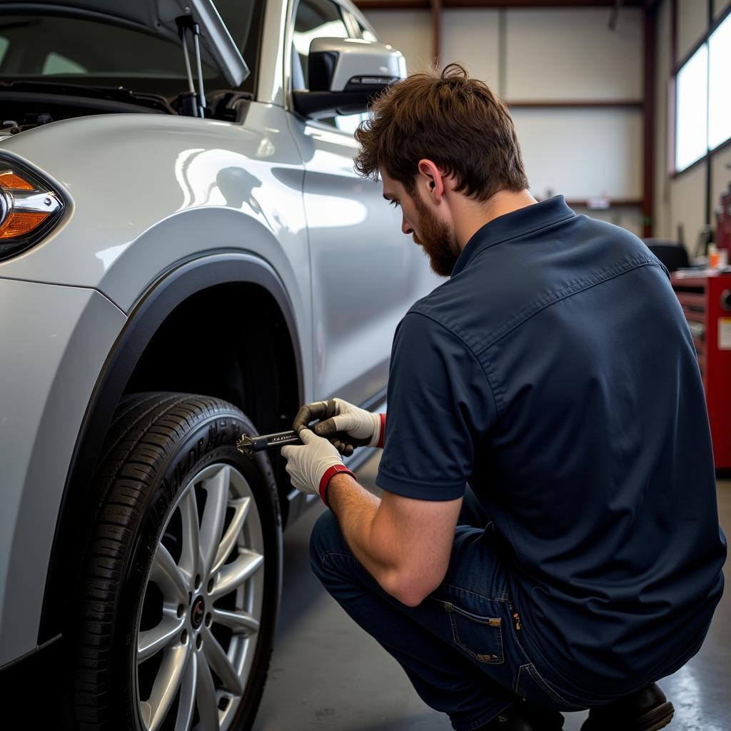 Independent Garage Servicing an Arnold Clark Car