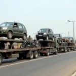 Indian Army Vehicle Transport Convoy