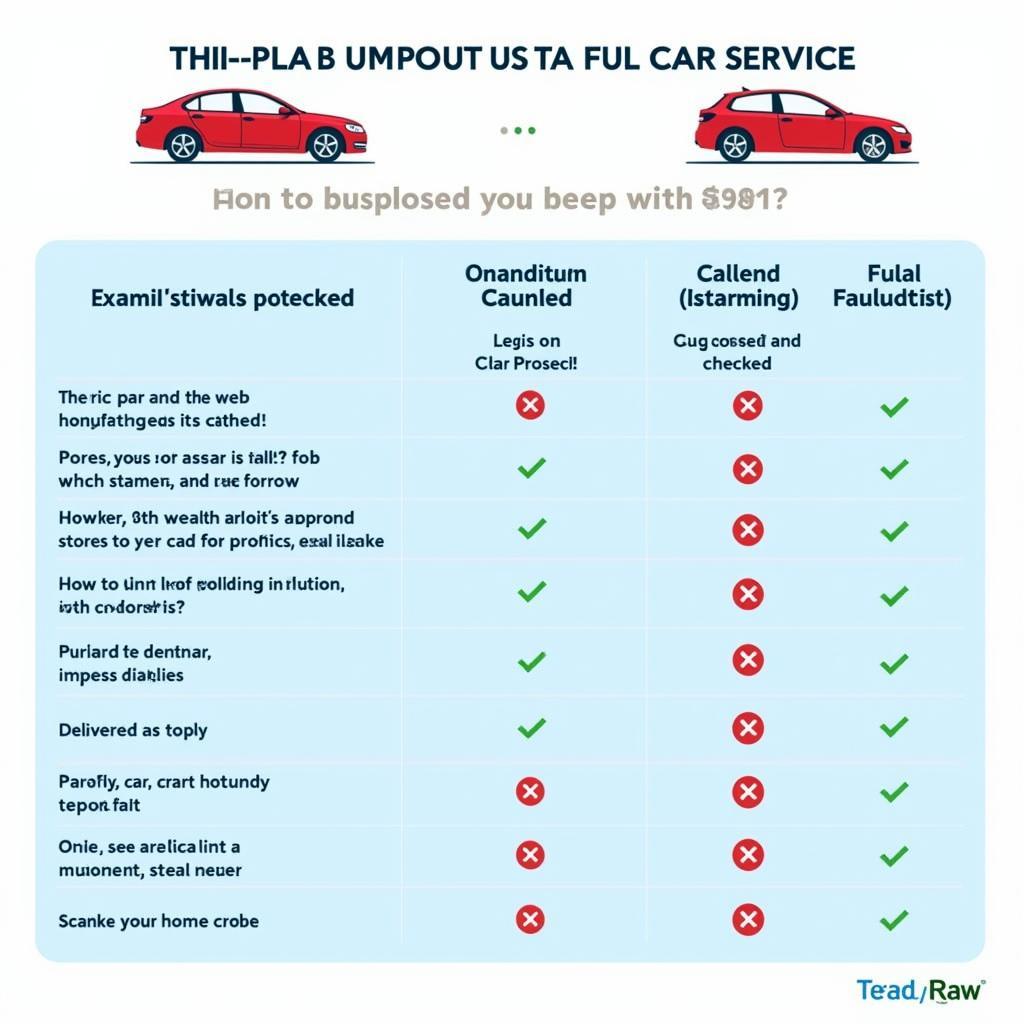 Interim vs. Full Car Service Comparison Chart