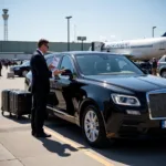 Car service picking up passengers at JFK Airport