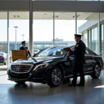 Car service waiting at Kansas City Airport arrival area