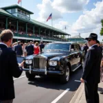 Luxury Limousine Arriving at Churchill Downs for the Kentucky Derby