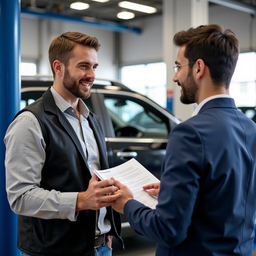 Customer Receiving Car Service Information