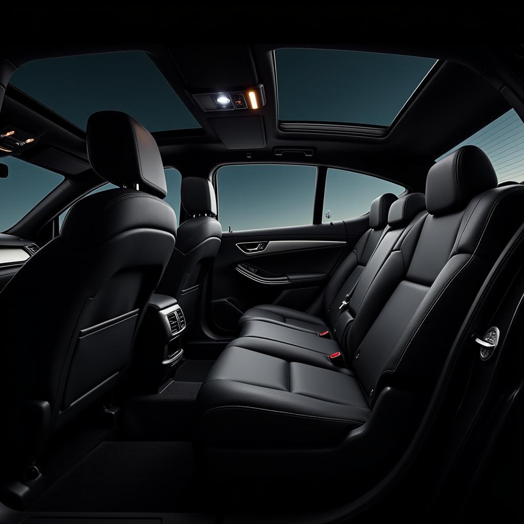 Interior of a Luxury Black Car