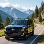 Luxury SUV Black Car Service Jackson Hole Mountains