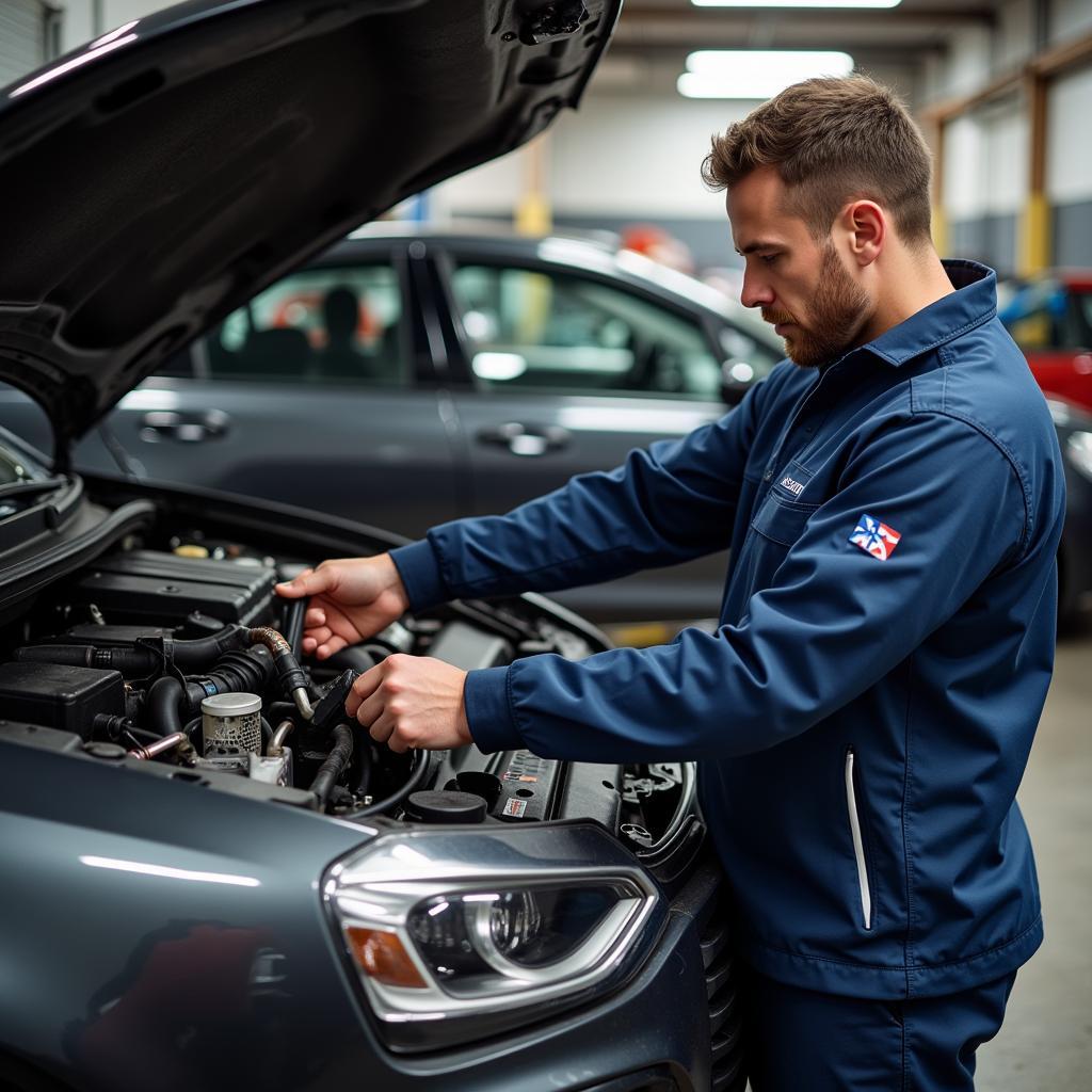 Mechanic Checking Car in Bristol