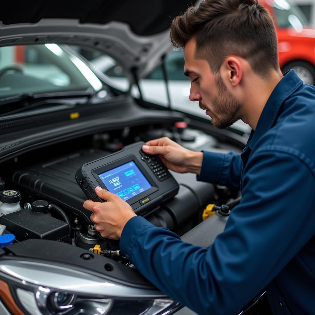 Mechanic Diagnosing Car Issues