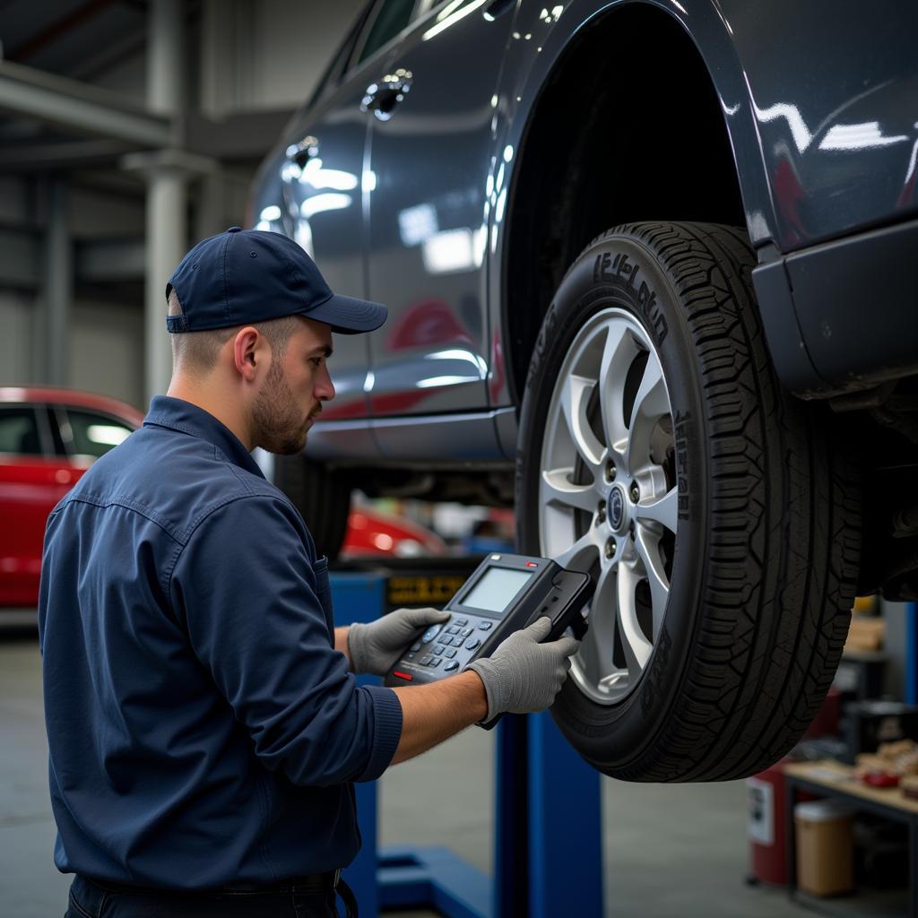 Mechanic Checking Car Engine