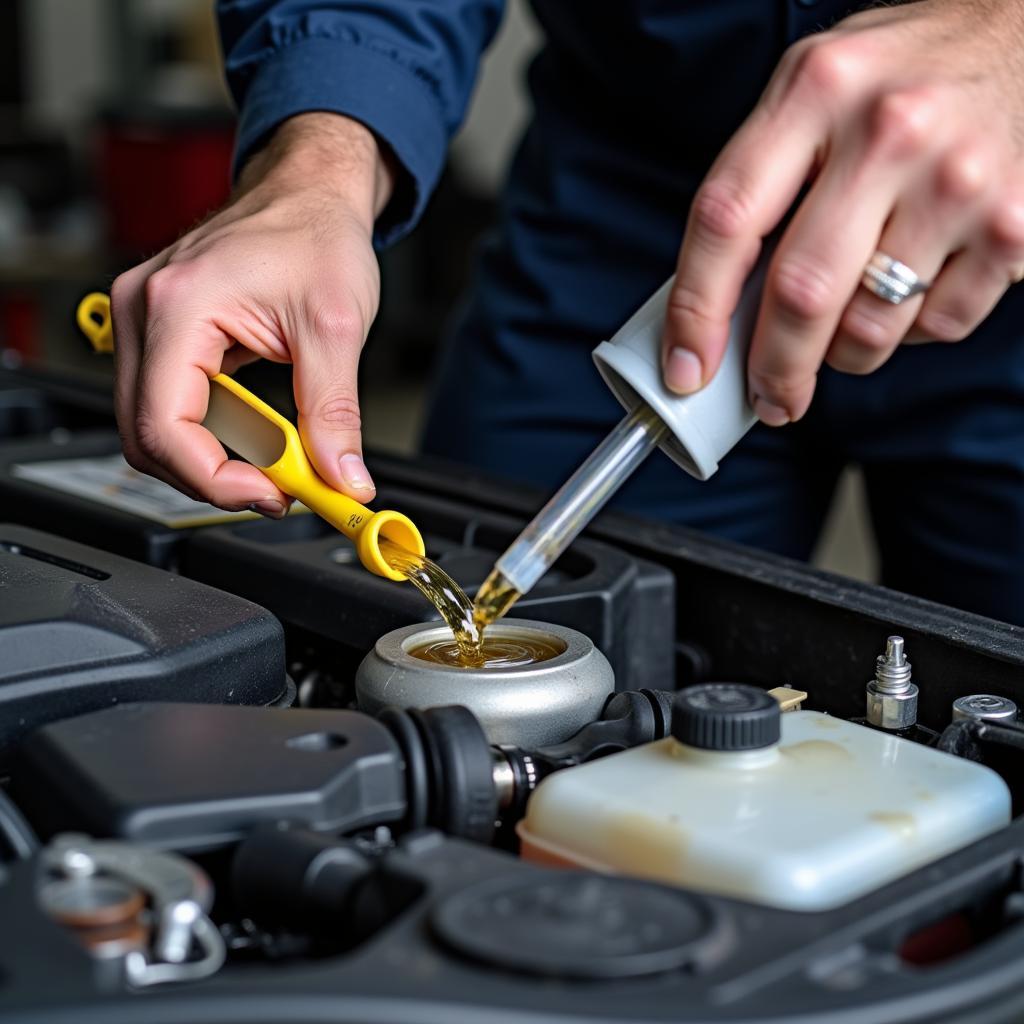 Checking Car Fluids During a Service