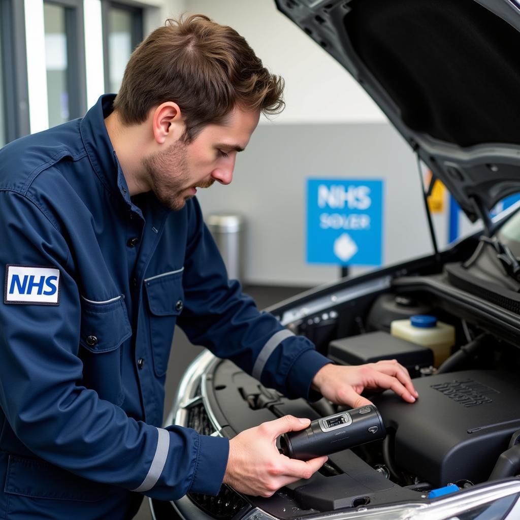 Mechanic Checking Car with NHS Discount Applied