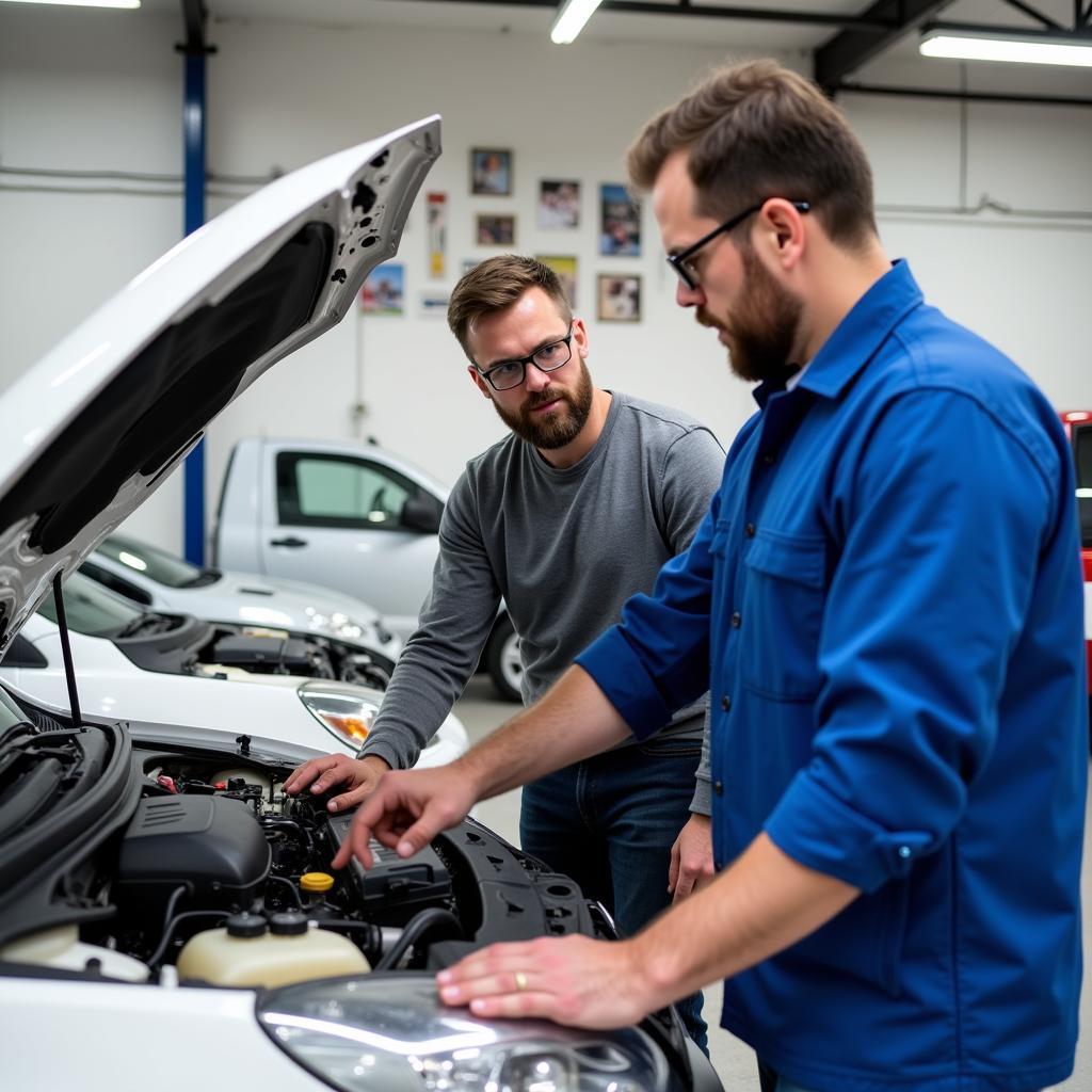 Mechanic Negotiating Car Repair Cost