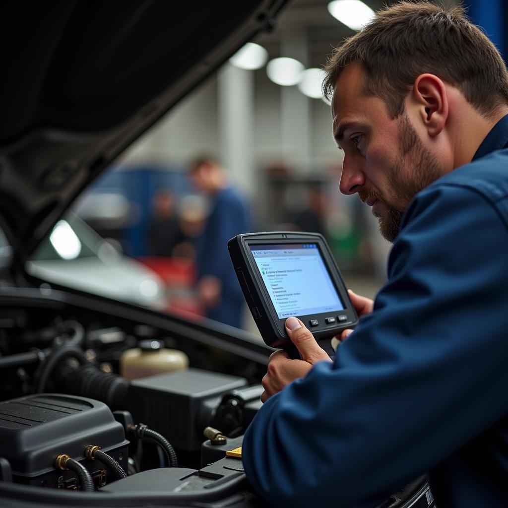 Mechanic Performing Car Diagnostics in El Cajon