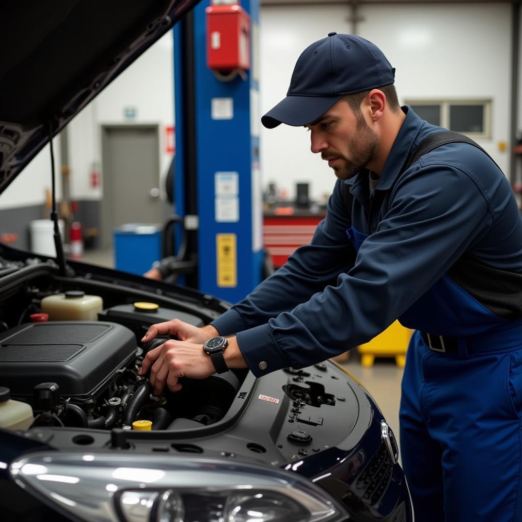 Mechanic Performing Car Maintenance in Boulder